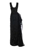 A.w.a.k.e. Beaded Silk-blend Tank Maxi Dress In Black