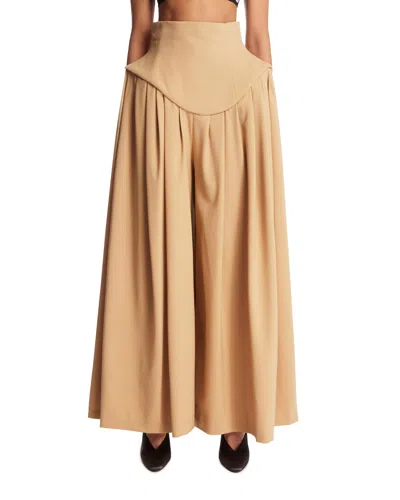 A.w.a.k.e. Beige Sculptural Trousers In Nude