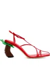 A.w.a.k.e. Bianca Heeled Sandals In Red