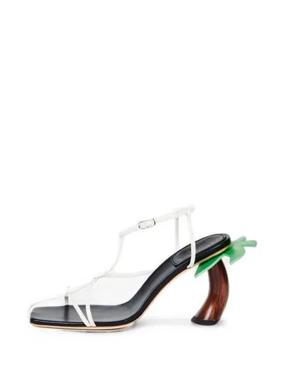 A.w.a.k.e. Bianca Wooden-heel Sandals In Silver