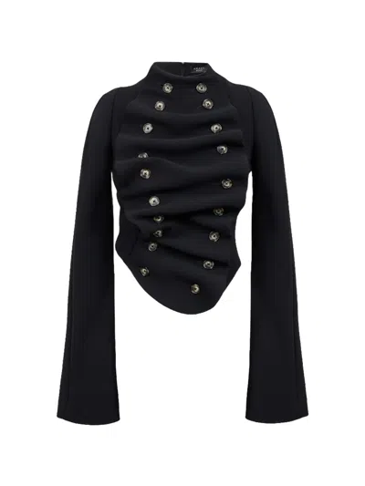 A.w.a.k.e. Bib-front Structured Jacket In Black