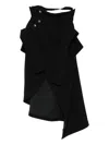A.w.a.k.e. Button-fastening Draped Skirt In Black