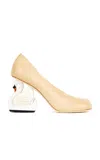 A.w.a.k.e. Christine Cousin Shoe With Swan Heel In Nude