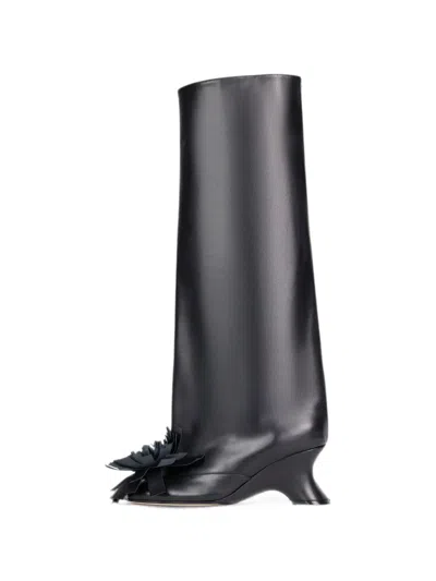 A.w.a.k.e. Christy Pom-pom Boots In Black