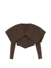 A.w.a.k.e. Collared Checked Stretch-wool Cropped Blazer In Brown