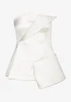 A.w.a.k.e. Corseted Tuxedo Strapless Top In White