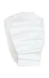 A.w.a.k.e. Cotton-blend Open-back Bib-front Top In White