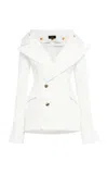 A.w.a.k.e. Cotton-blend Structured Double-breasted Coat In Yellow