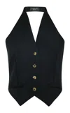 A.w.a.k.e. Cotton-blend Vest With Tie Back In Black