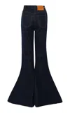 A.w.a.k.e. Cotton Flared Mirror Jeans In Black