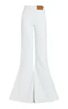 A.w.a.k.e. Cotton Flared Mirror Jeans In White