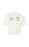 A.w.a.k.e. Cotton Map Print Voluminous T-shirt In White