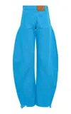 A.w.a.k.e. Cotton Mirror Jeans With Side Inserts In Blue