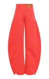 A.w.a.k.e. Cotton Mirror Jeans With Side Inserts In Red