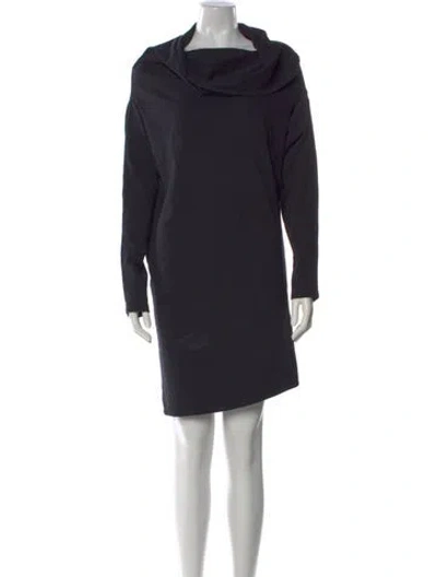 Pre-owned A.w.a.k.e. Cowl Neck Knee-length Dress In Black