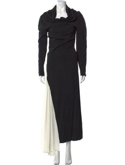 Pre-owned A.w.a.k.e. Cowl Neck Long Dress In Black