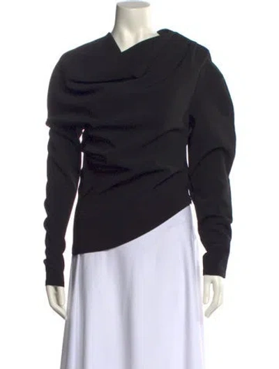 Pre-owned A.w.a.k.e. Cowl Neck Long Sleeve Sweatshirt In Black