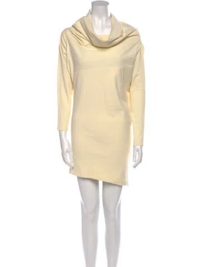 Pre-owned A.w.a.k.e. Cowl Neck Midi Length Dress In Yellow