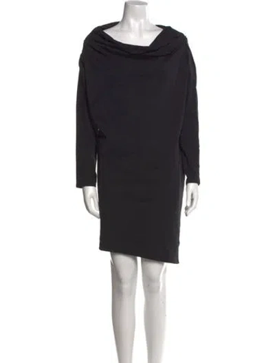 Pre-owned A.w.a.k.e. Cowl Neck Mini Dress In Black