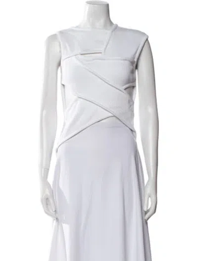 Pre-owned A.w.a.k.e. Cowl Neck Sleeveless Crop Top In White