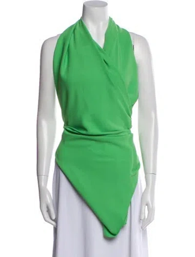 Pre-owned A.w.a.k.e. Cowl Neck Sleeveless Tunic In Green