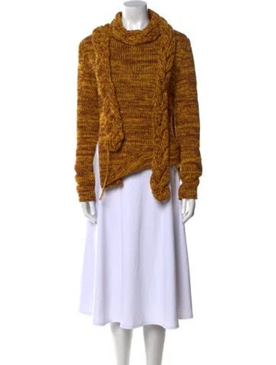 Pre-owned A.w.a.k.e. Cowl Neck Sweater In Yellow