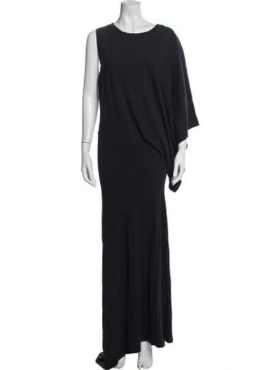 Pre-owned A.w.a.k.e. Crew Neck Long Dress In Blue