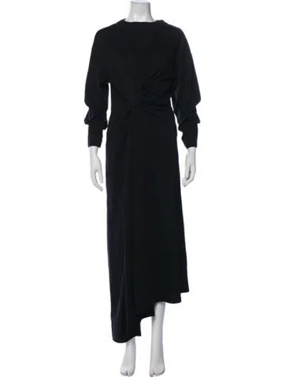 Pre-owned A.w.a.k.e. Crew Neck Long Dress In Blue
