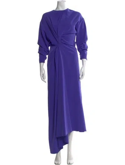 Pre-owned A.w.a.k.e. Crew Neck Long Dress In Purple
