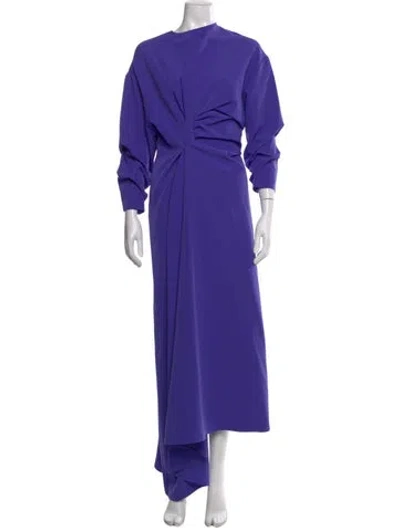 Pre-owned A.w.a.k.e. Crew Neck Long Dress In Purple