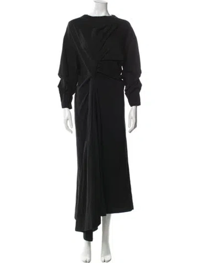 Pre-owned A.w.a.k.e. Crew Neck Long Dress W/ Tags In Black