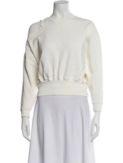 Pre-owned A.w.a.k.e. Crew Neck Long Sleeve Sweatshirt In White