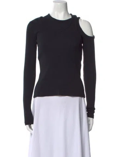 Pre-owned A.w.a.k.e. Crew Neck Long Sleeve Top In Black