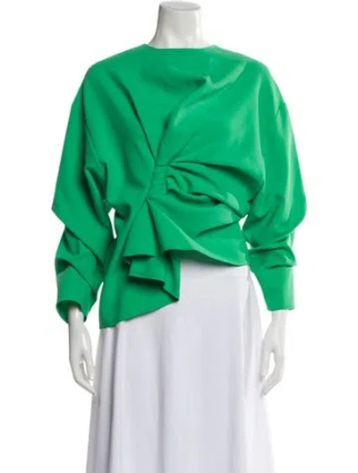 Pre-owned A.w.a.k.e. Crew Neck Long Sleeve Top In Green