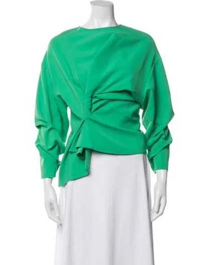 Pre-owned A.w.a.k.e. Crew Neck Long Sleeve Top In Green
