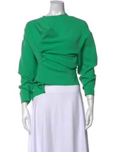 Pre-owned A.w.a.k.e. Crew Neck Long Sleeve Top In Green