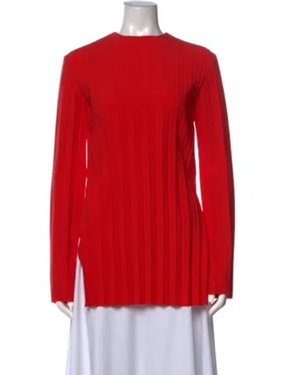 Pre-owned A.w.a.k.e. Crew Neck Long Sleeve Top In Red