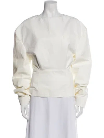 Pre-owned A.w.a.k.e. Crew Neck Long Sleeve Top In White