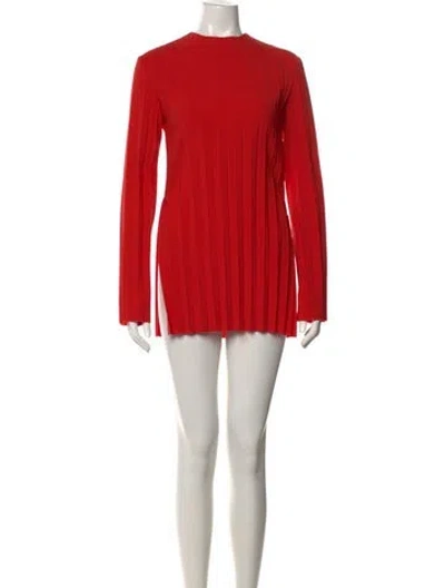 Pre-owned A.w.a.k.e. Crew Neck Mini Dress In Red