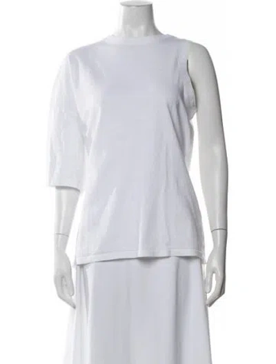 Pre-owned A.w.a.k.e. Crew Neck Short Sleeve Top In White