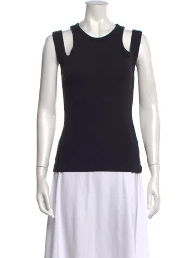 Pre-owned A.w.a.k.e. Crew Neck Sleeveless Top In Black