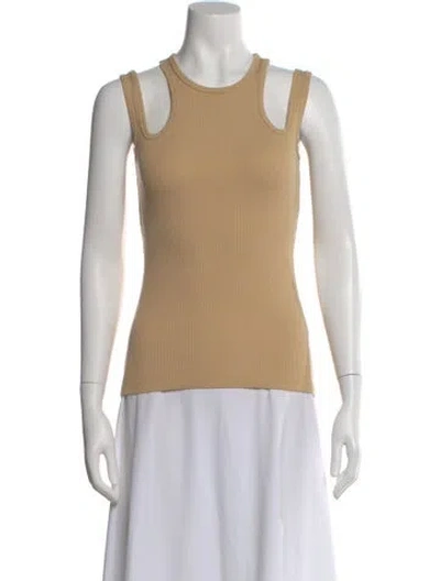 Pre-owned A.w.a.k.e. Crew Neck Sleeveless Top In Neutral