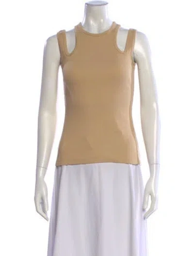Pre-owned A.w.a.k.e. Crew Neck Sleeveless Top In Neutral