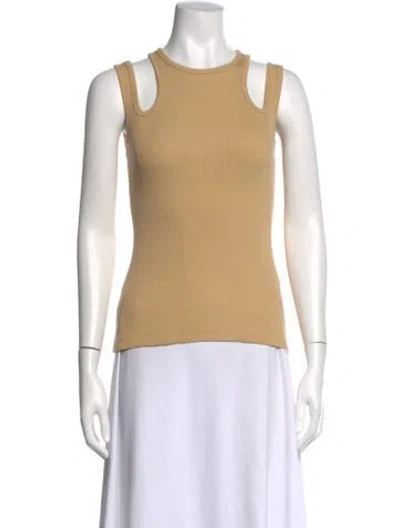 Pre-owned A.w.a.k.e. Crew Neck Sleeveless Top In Neutrals