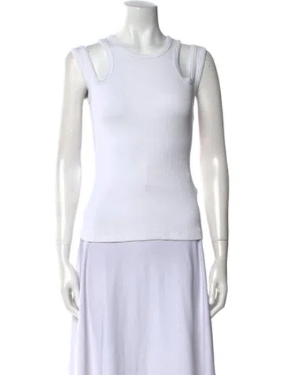 Pre-owned A.w.a.k.e. Crew Neck Sleeveless Top In White