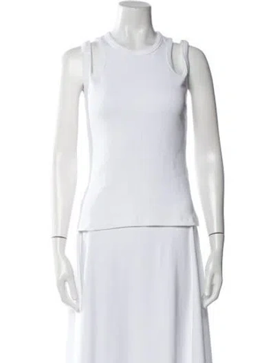 Pre-owned A.w.a.k.e. Crew Neck Sleeveless Top In White