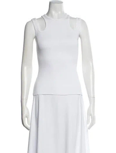 Pre-owned A.w.a.k.e. Crew Neck Sleeveless Top In White