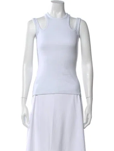 Pre-owned A.w.a.k.e. Crew Neck Sleeveless Top In White