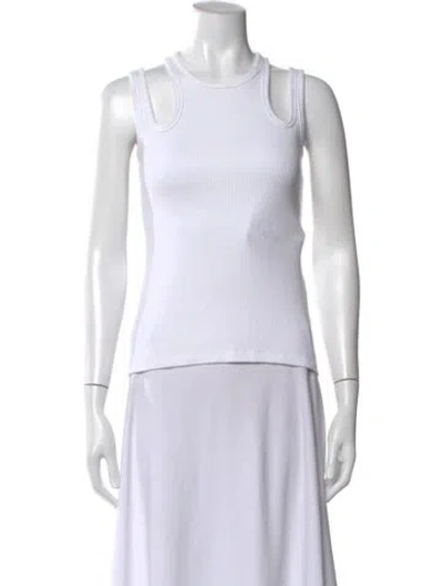Pre-owned A.w.a.k.e. Crew Neck Sleeveless Top In White