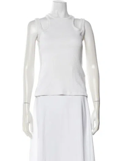 Pre-owned A.w.a.k.e. Crew Neck Sleeveless Top In White